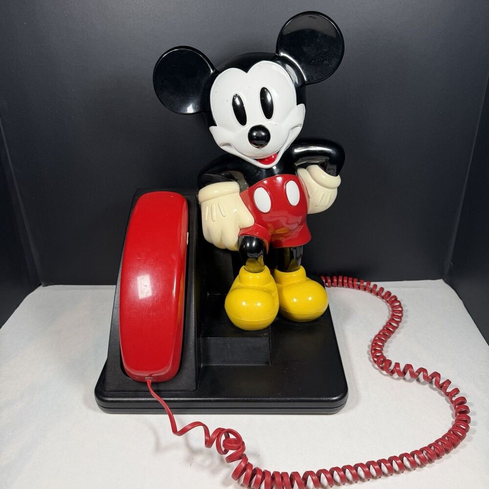 Vintage 90s Mickey Mouse Disney Phone AT&T Land Line Desk Push Button Telephone